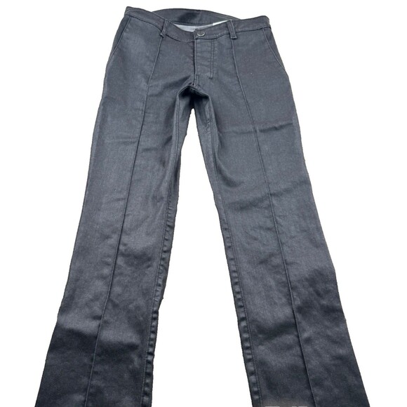 Rufskin Coal Waxed Denim Pants Men's 28X29 Black Straight Stretch SnapButton Fly - Picture 3 of 16